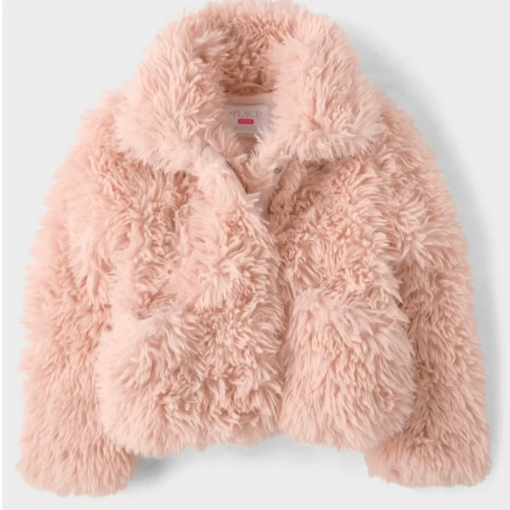 The Children's Place Cream Faux Fur Coat - Plush Lining